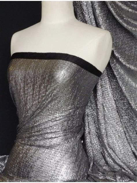 Metallics Bodre Fabric Black & Silver 